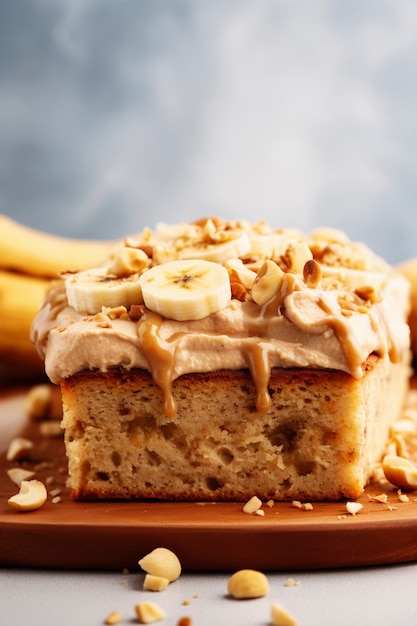 Close-up op bananenbrood .