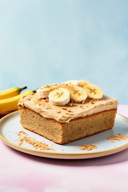 Close-up op bananenbrood .