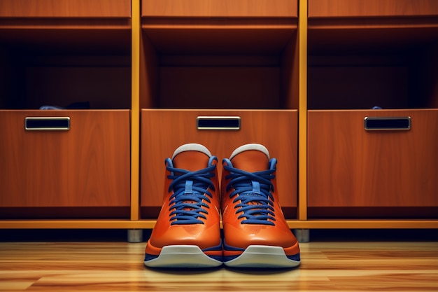 Close-up op basketbalschoenen