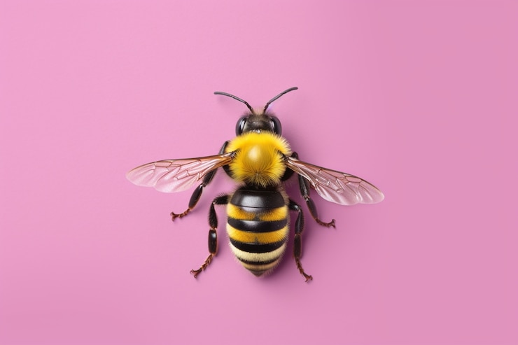 Gratis Foto close-up op bij geïsoleerd op roze achtergrond