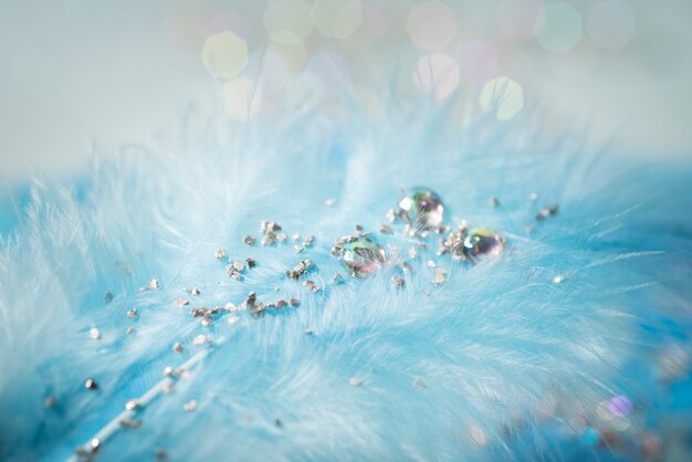 Close-up op blauwe vonken en glitter