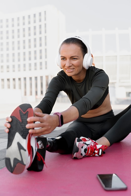 Close-up op diversiteit sport vrouw training