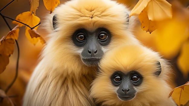 Gratis foto close-up op gibbon in de natuur