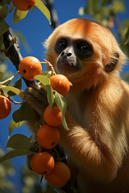 Gratis foto close-up op gibbon in de natuur