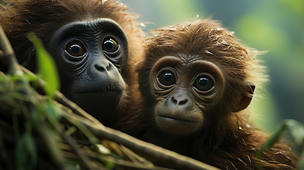 Gratis foto close-up op gibbons in de natuur