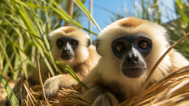 Gratis foto close-up op gibbons in de natuur