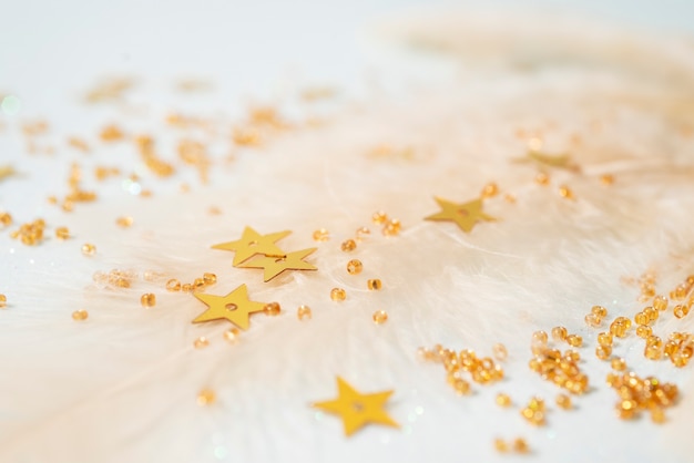 Gratis foto close-up op gouden vonken en glitter