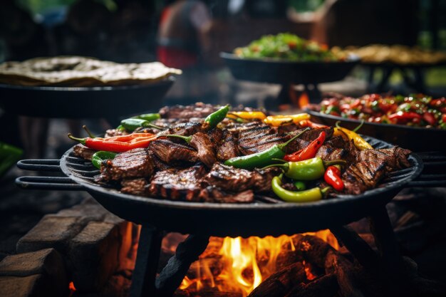 Close-up op heerlijke Mexicaanse barbecue