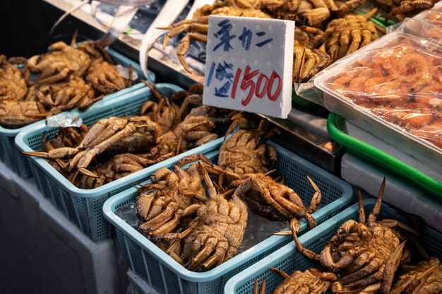 Close-up op Japans straatvoedsel