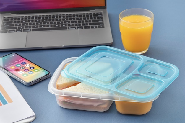 Close-up op lunchboxen met heerlijk eten