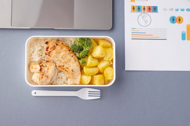 Close-up op lunchboxen met heerlijk eten