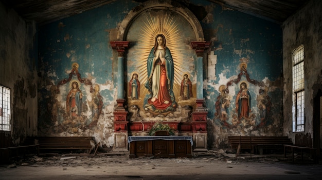 Gratis foto close-up op mexicaanse heilige maria standbeeld