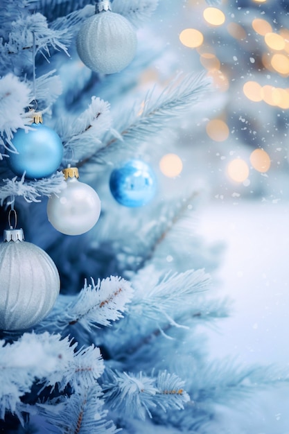 Gratis foto close-up op prachtig versierde kerstboom