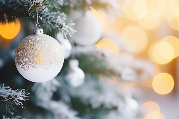 Gratis foto close-up op prachtig versierde kerstboom