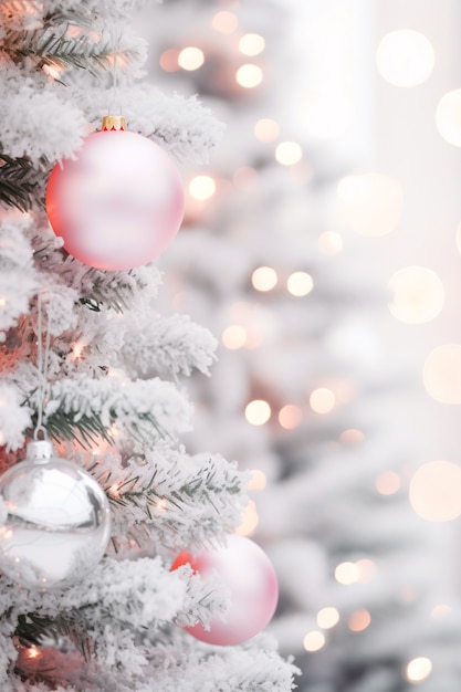 Gratis foto close-up op prachtig versierde kerstboom