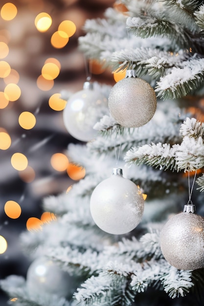 Gratis foto close-up op prachtig versierde kerstboom