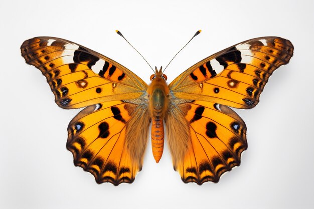 Close-up op prachtige oranje vlinder geïsoleerd