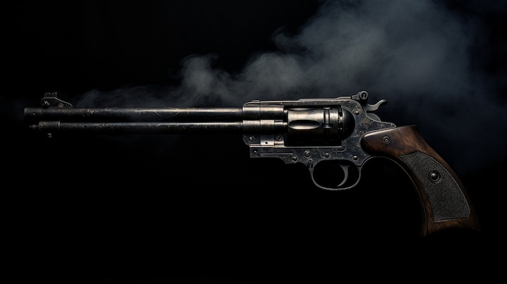 Gratis Foto close-up op revolverpistool omgeven door rook
