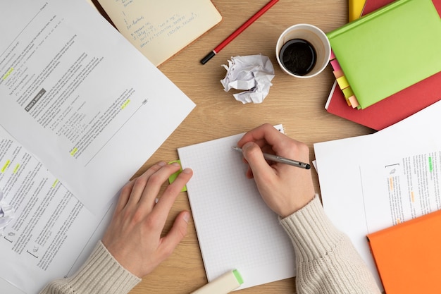 Close-up op stilleven van harde examens