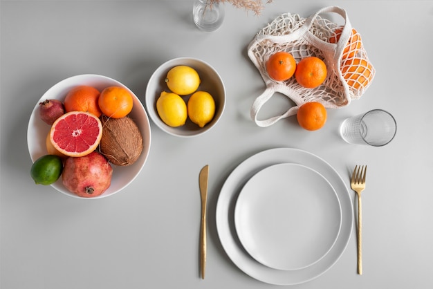 Close-up op tafel vol eten