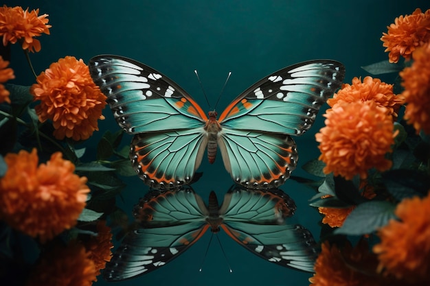 Gratis foto close-up op vlinder bij spiegel
