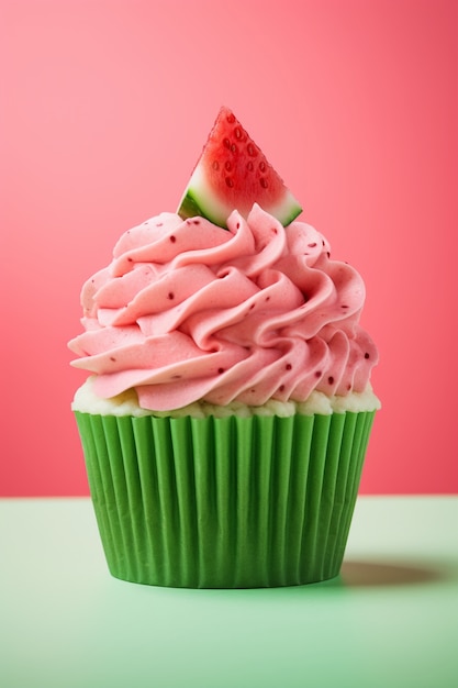 Gratis foto close-up op watermeloen cupcake