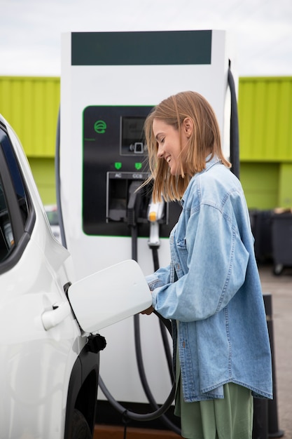 Close-up over het opladen van elektrische auto's