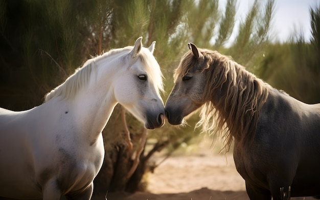 Gratis foto close-up paarden in de natuur