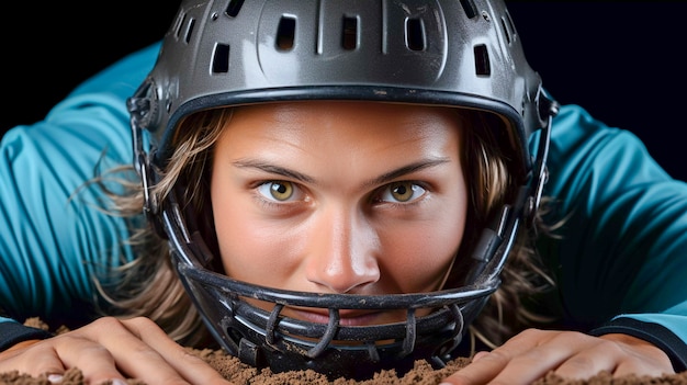 Close-up portret op honkbalspeler