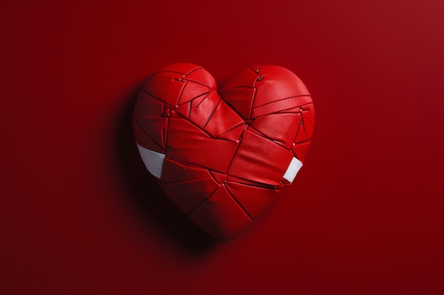 Gratis foto close-up rood gebroken hart