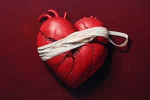 Gratis foto close-up rood gebroken hart