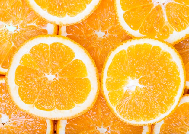 Close-up segmenten van sinaasappelen