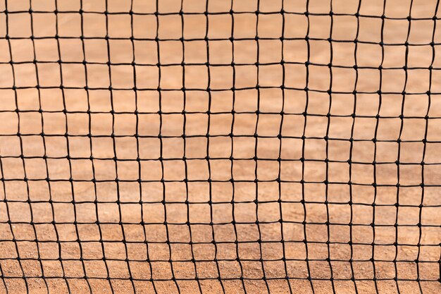 Close-up tennis net breien