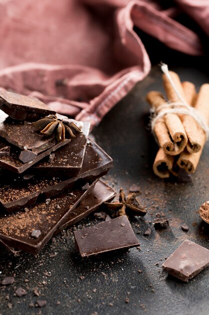 Close-up van chocolade concept