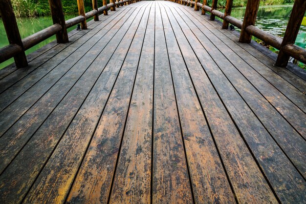 Close-up van de brug gemaakt met planken