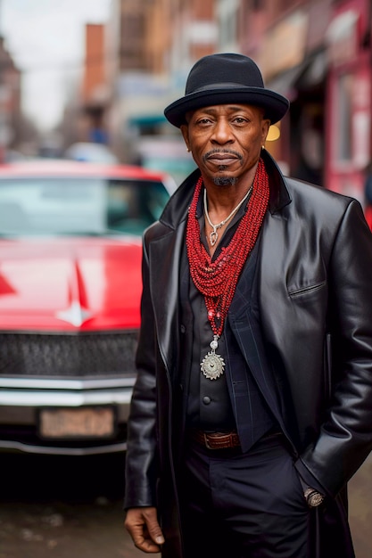 Close-up van de man in de straten van New York