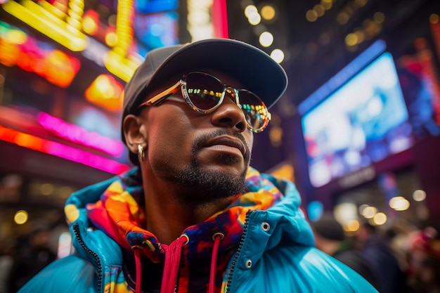 Close-up van de man in de straten van New York