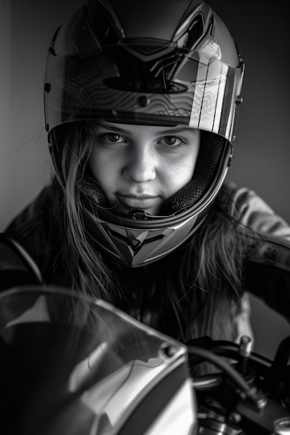 Gratis foto close-up van de motorhelm