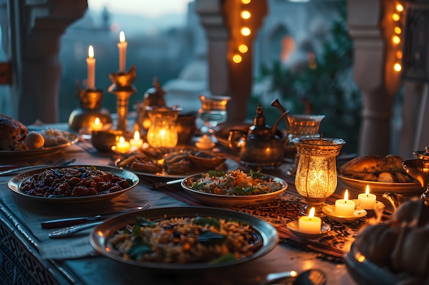 Gratis foto close-up van de smakelijke ramadan maaltijd