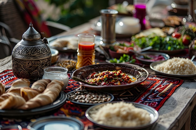 Close-up van de smakelijke ramadan maaltijd