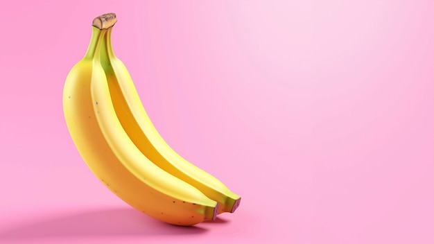 Gratis foto close-up van een banaan op een roze achtergrond