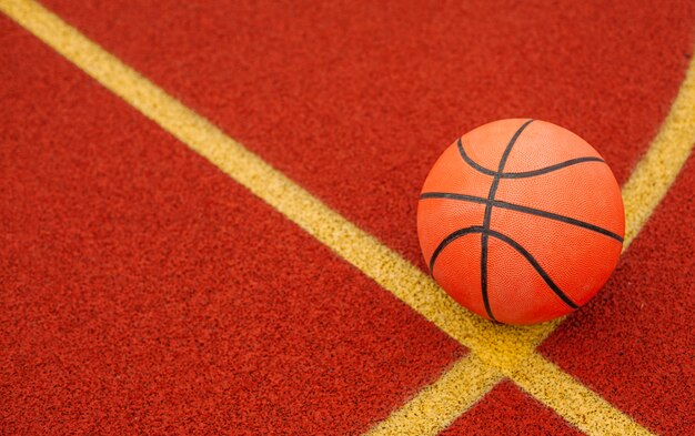 Close-up van een basketbalbal
