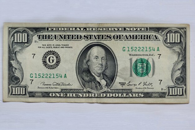 Close-up van een dollarbankbiljet