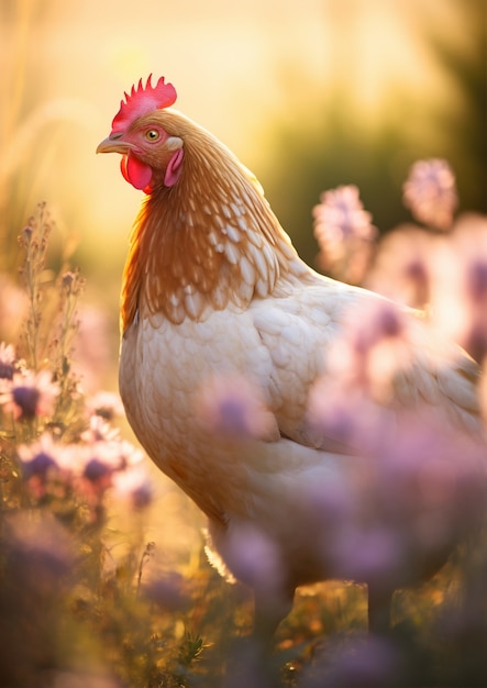 Gratis foto close-up van een mooie kip.