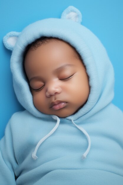Close-up van een pasgeboren baby die slaapt