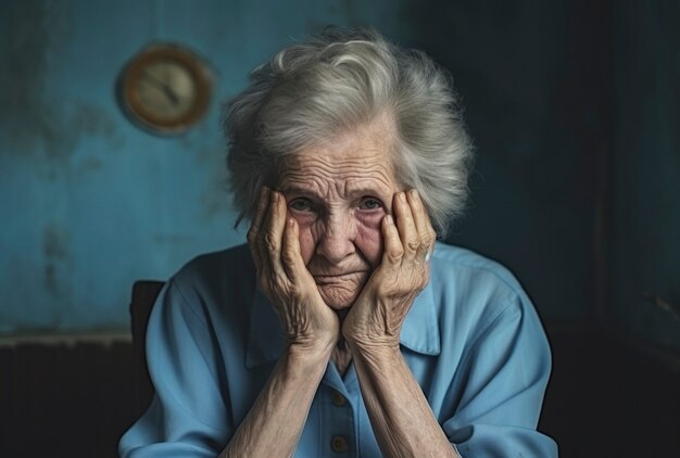 Close-up van een persoon die lijdt aan depressie