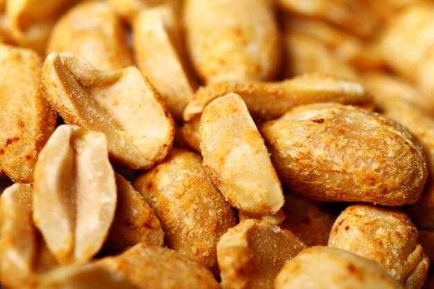 Close-up van gebakken pinda's