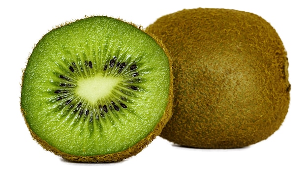 Gratis foto close-up van gesneden kiwi onder de lichten