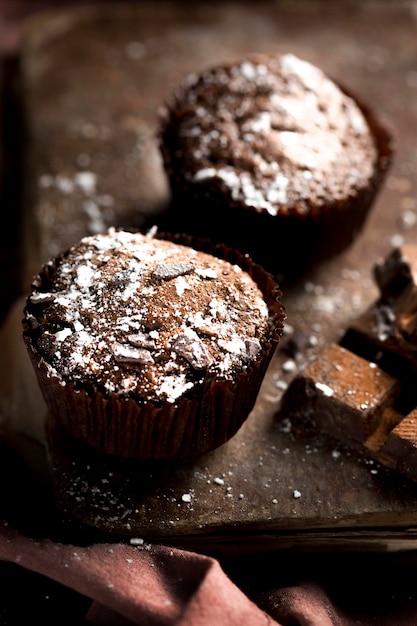 Close-up van heerlijke chocolademuffin