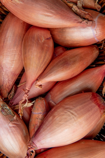 Close-up van hele sjalotten